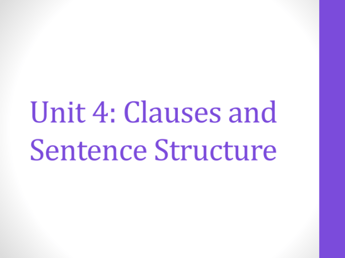 Unit 4 clauses and sentence structure answer key