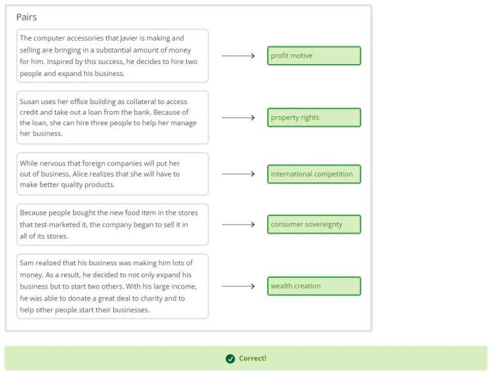 Economic match each economics asap scenarios illustrate concepts someone help they